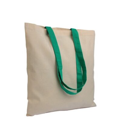 Πάνινη τσάντα 135 gr. με χρωματιστά χερούλια 38×42εκ.