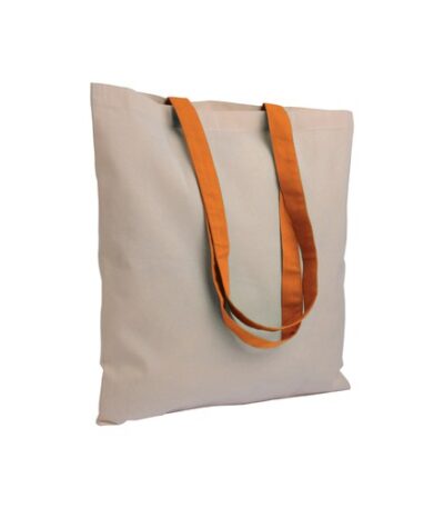 Πάνινη τσάντα 135 gr. με χρωματιστά χερούλια 38×42εκ.